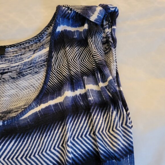 Jones New York Stripped Tunic Blue White Women Blouse Top Sleeveless Small - Picture 5 of 12